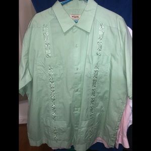 2 short sleeve guyabera shirts XXL